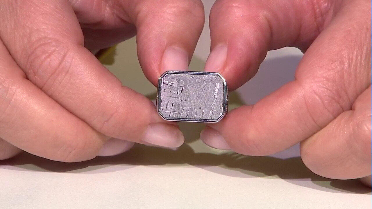 Video Anello in argento con Meteoriti di Aletai