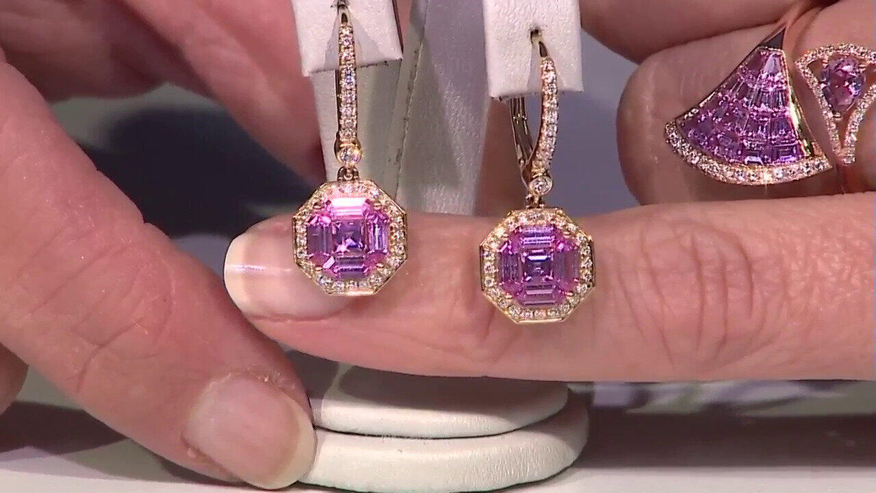 Video Orecchini in oro con Zaffiro Rosa (CIRARI)
