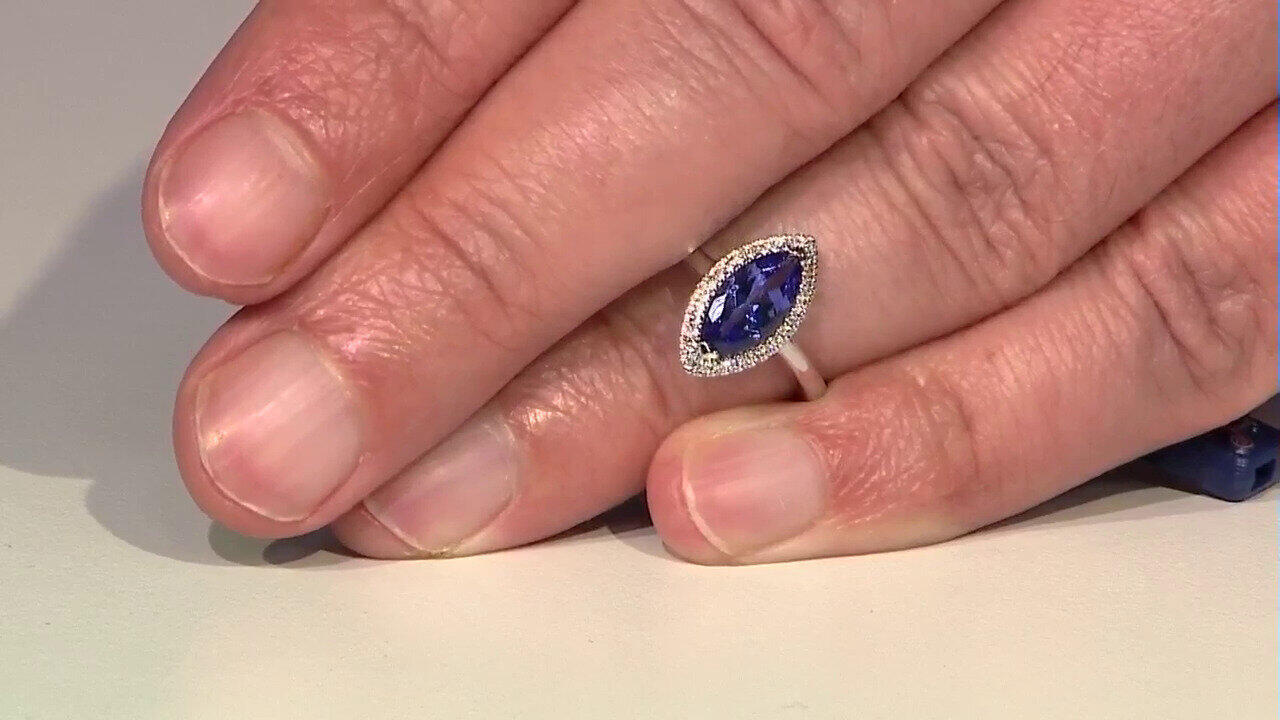 Video Gouden ring met een AAA tanzaniet (CIRARI)