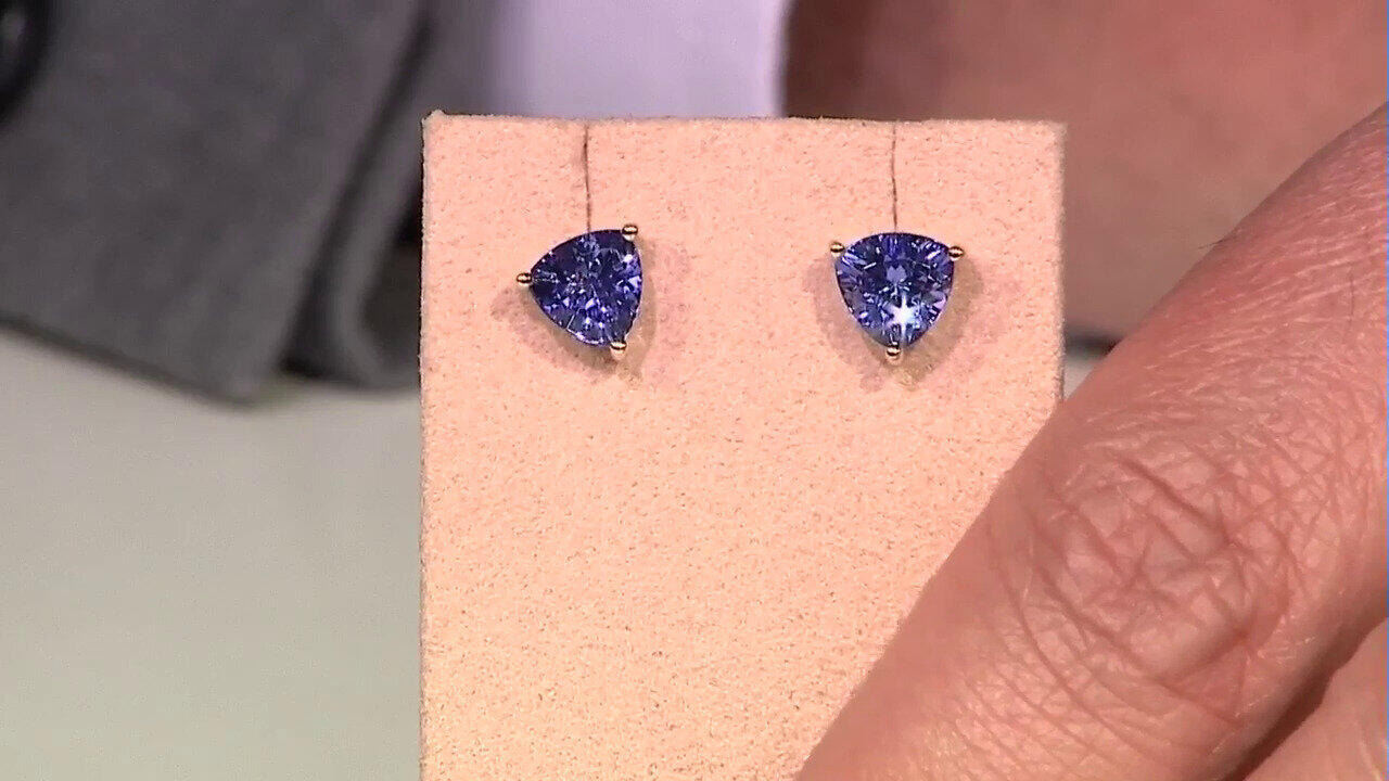 Video Pendientes en oro con Tanzanita AAA (CIRARI)