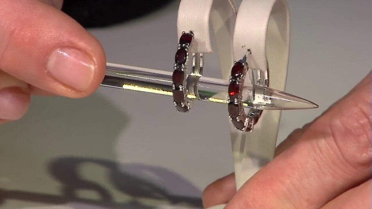 Video Boucles d'oreilles en argent et Grenat