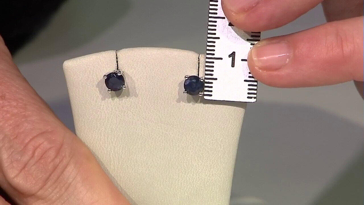 Video Gouden oorbellen met blauwe saffieren