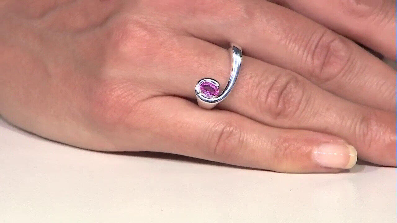 Video Bague en argent et Saphir rose de Tuléar (Pallanova)