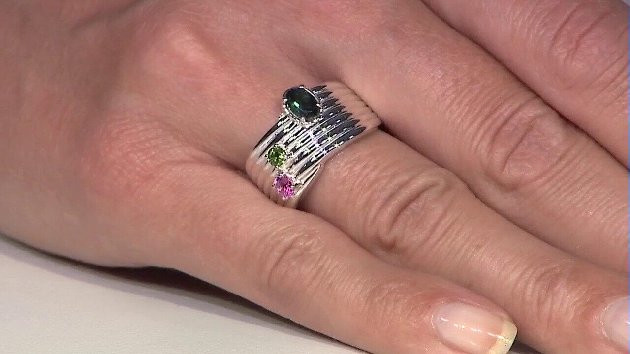 Video Brasilianischer Turmalin-Silberring (Pallanova)