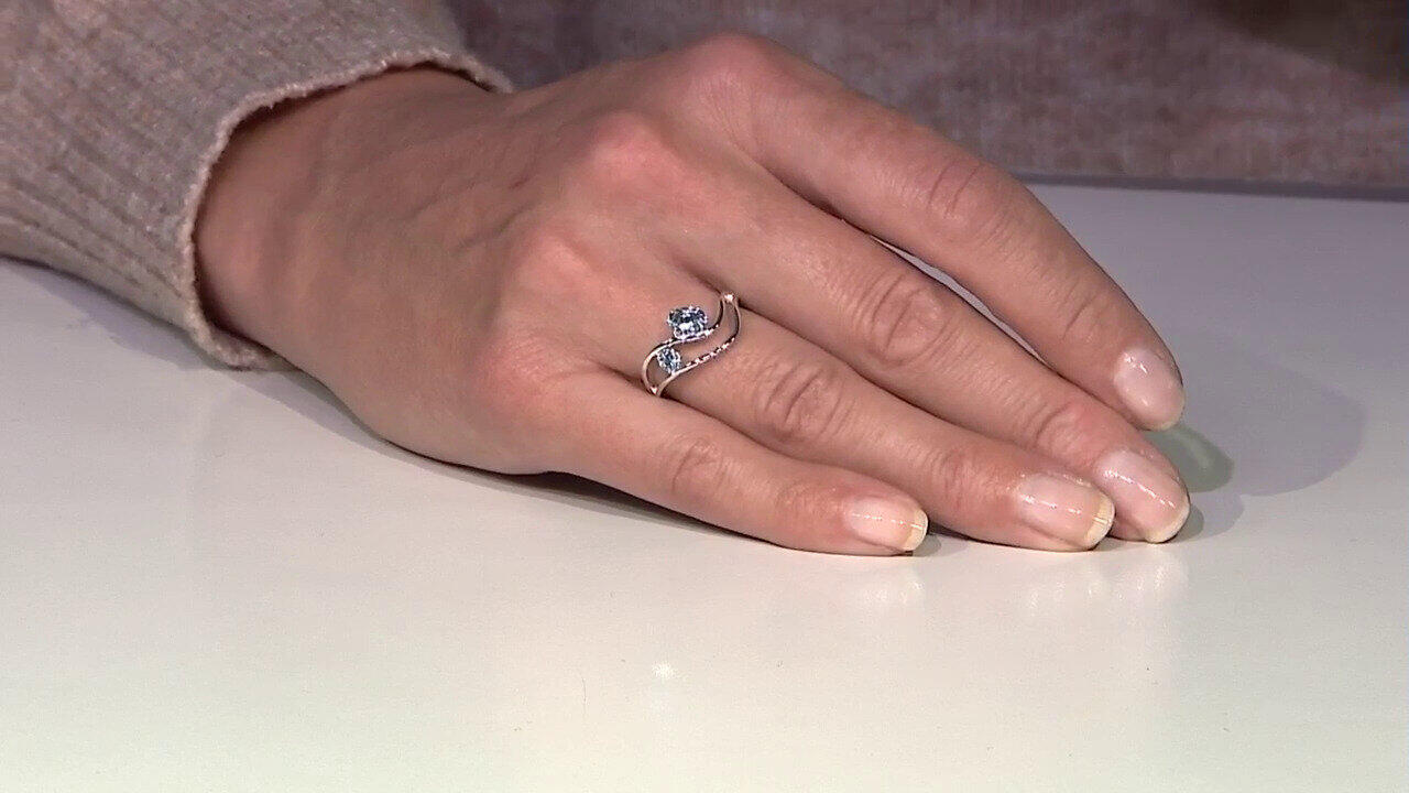 Video Anello in argento con Acquamarina del Mozambico (Pallanova)