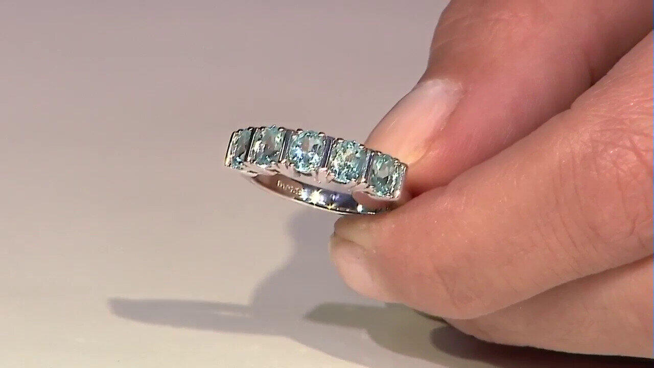 Video Blauer Apatit-Silberohrringe (Pallanova)