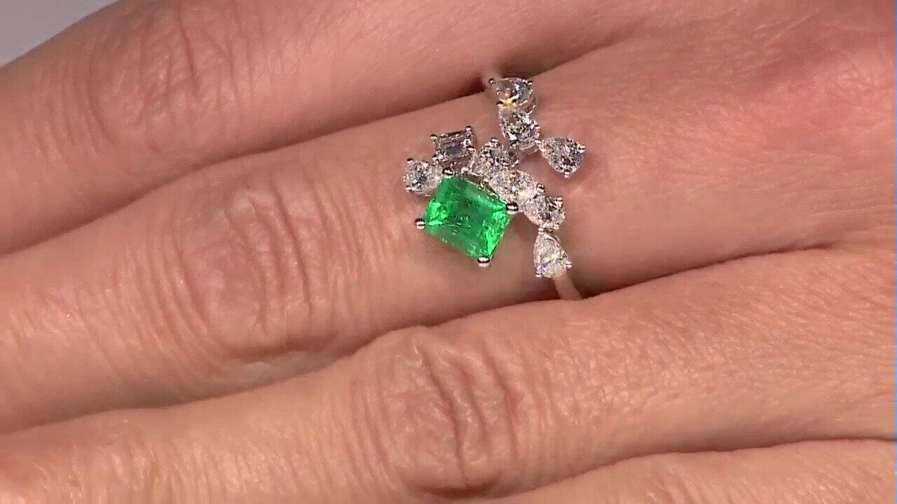 Video Kolumbianischer Smaragd-Goldring (CIRARI)