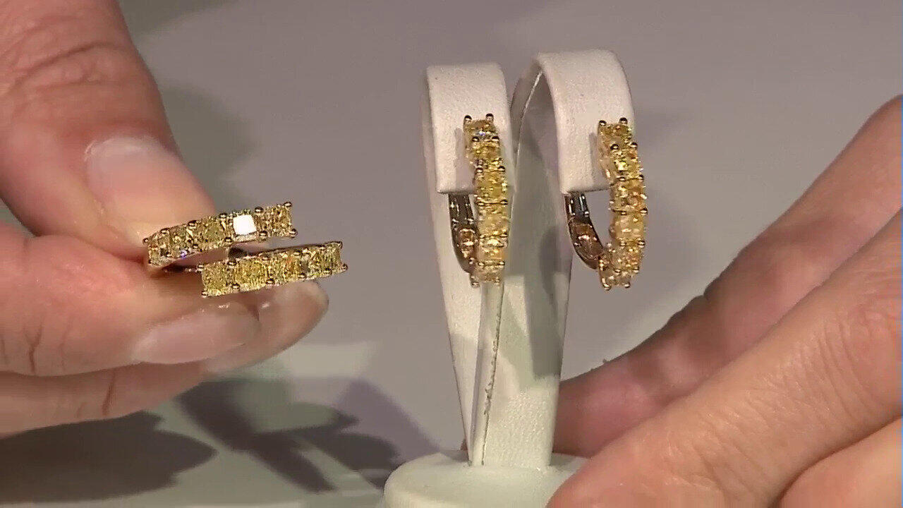 Video Boucles d'oreilles en or et Diamant SI2 jaune (CIRARI)