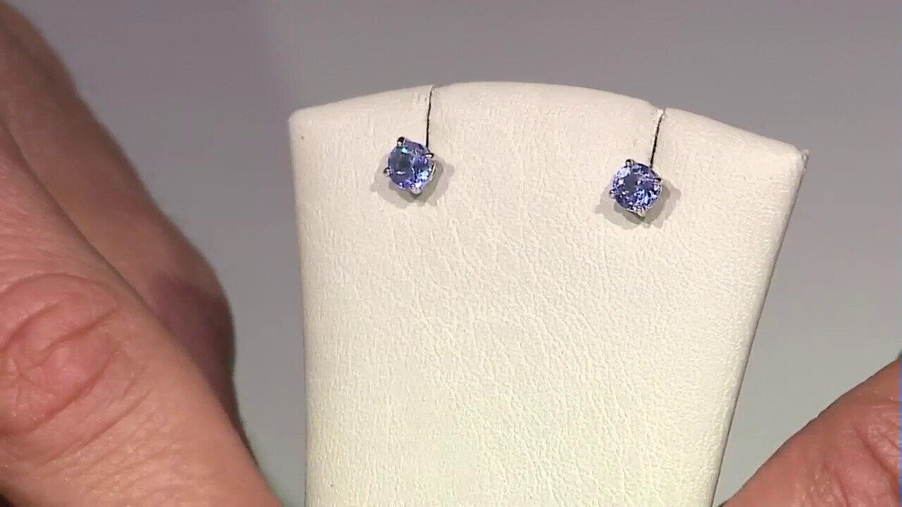 Video Tanzanite Silver Earrings