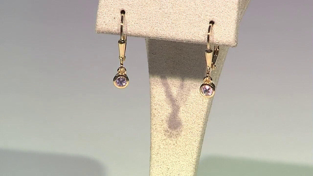 Video Nigerianischer Pinkfarbener Turmalin-Silberohrringe