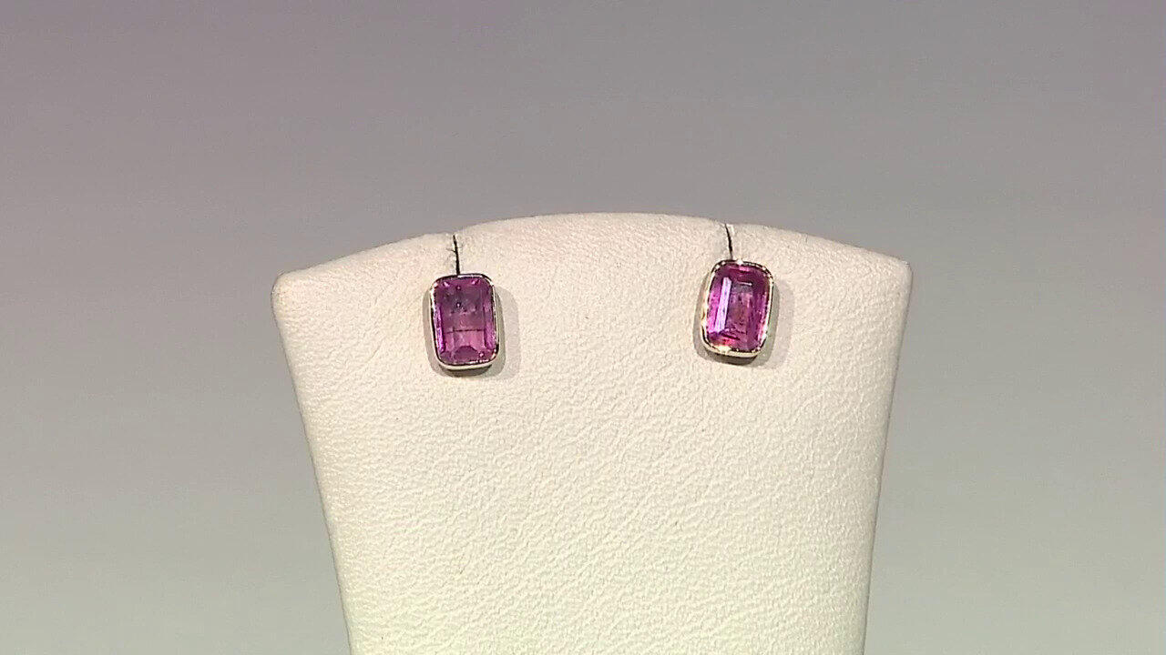 Video Boucles d'oreilles en or et Saphir rose de Madagascar