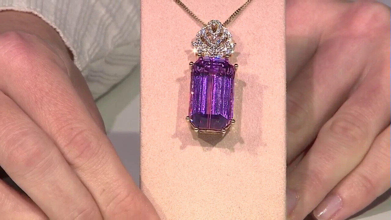 Video Patroke-Kunzit-Goldanhänger (AMAYANI)