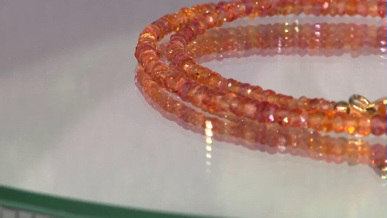 Video Padparadscha Sapphire Silver Necklace