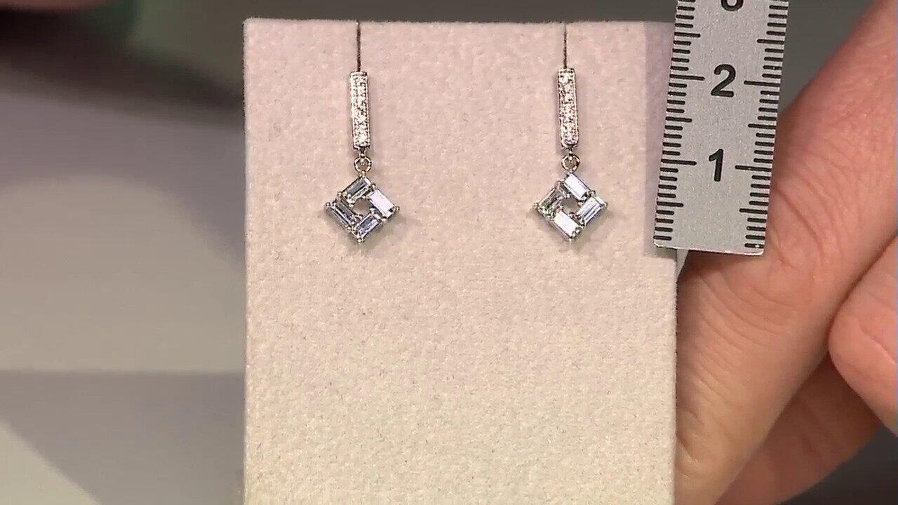 Video Weißer Topas-Silberohrringe