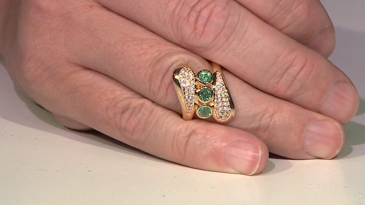 Video Anillo en plata con Esmeralda de Rusia (de Melo)