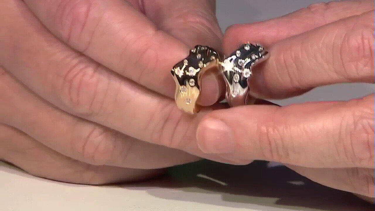 Video Zilveren ring met I2 (H) Diamanten (de Melo)