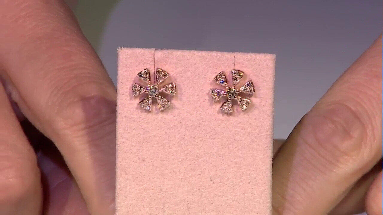 Video Pendientes en oro con Diamante rosa de Francia de Argyle SI1 (Annette)