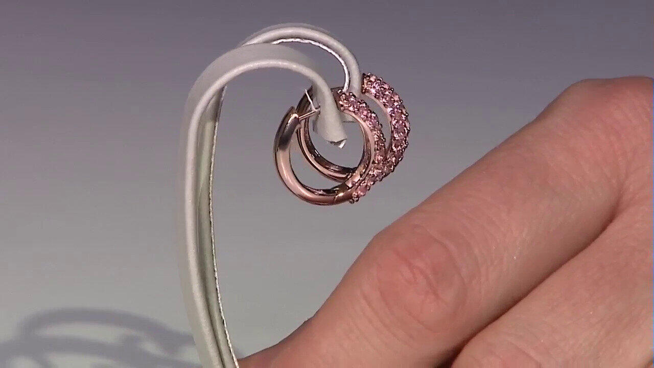 Video Nigerianischer Pinkfarbener Turmalin-Silberohrringe