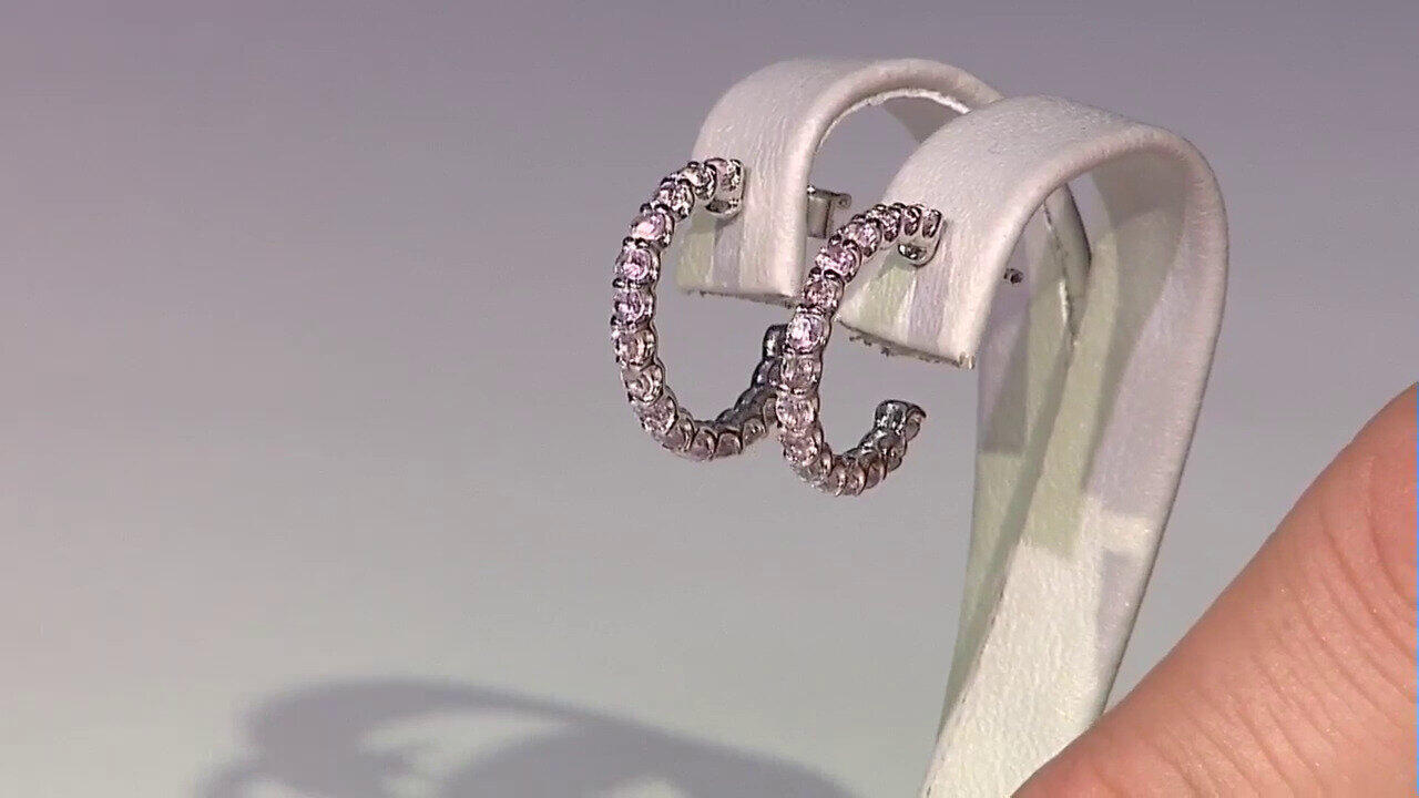 Video Nigerian Pink Tourmaline Silver Earrings