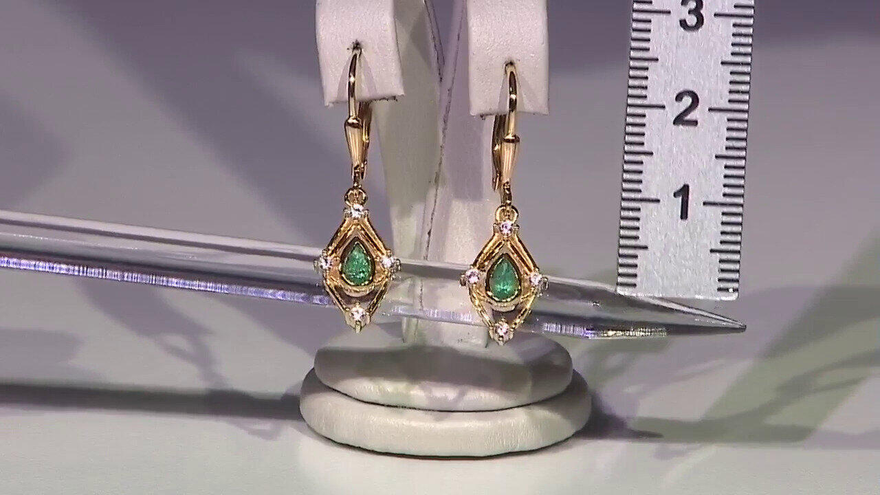 Video Orecchini in argento con Smeraldo Russo