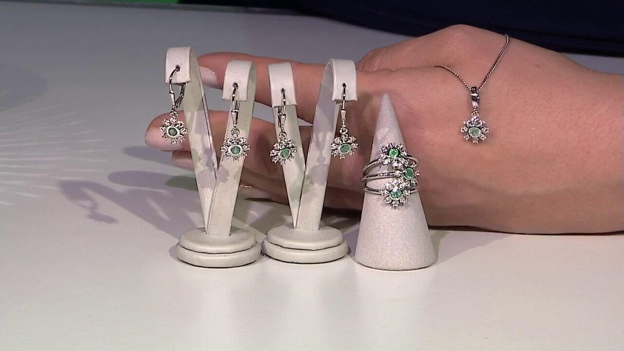 Video Orecchini in argento con Smeraldo Russo