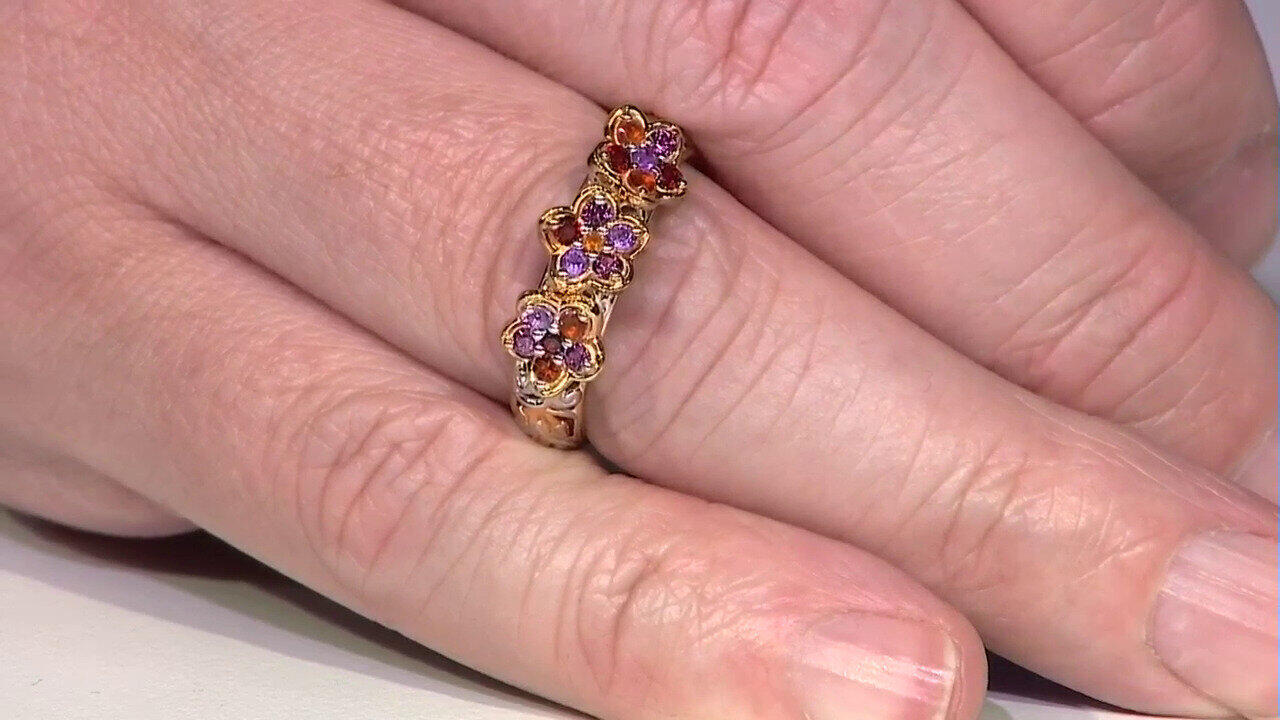 Video Zilveren ring met Mozambique granaten (Gems en Vogue)