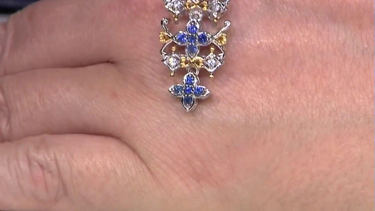 Video Zilveren halsketting met blauwe saffieren (Gems en Vogue)