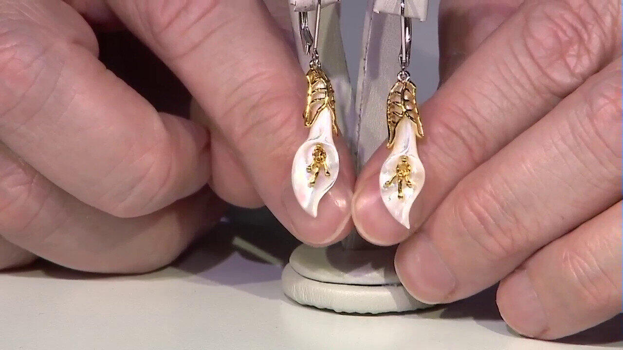 Video Perlmutt-Silberohrringe (Gems en Vogue)