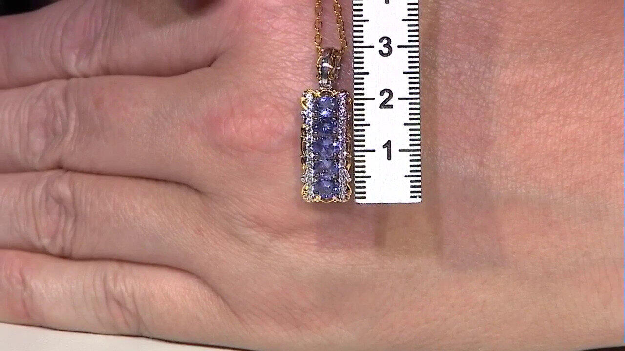 Video Zilveren halsketting met tanzanieten (Gems en Vogue)