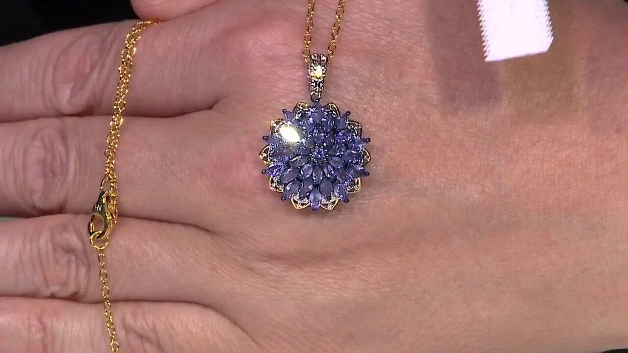 Video Tansanit-Silberhalskette (Gems en Vogue)