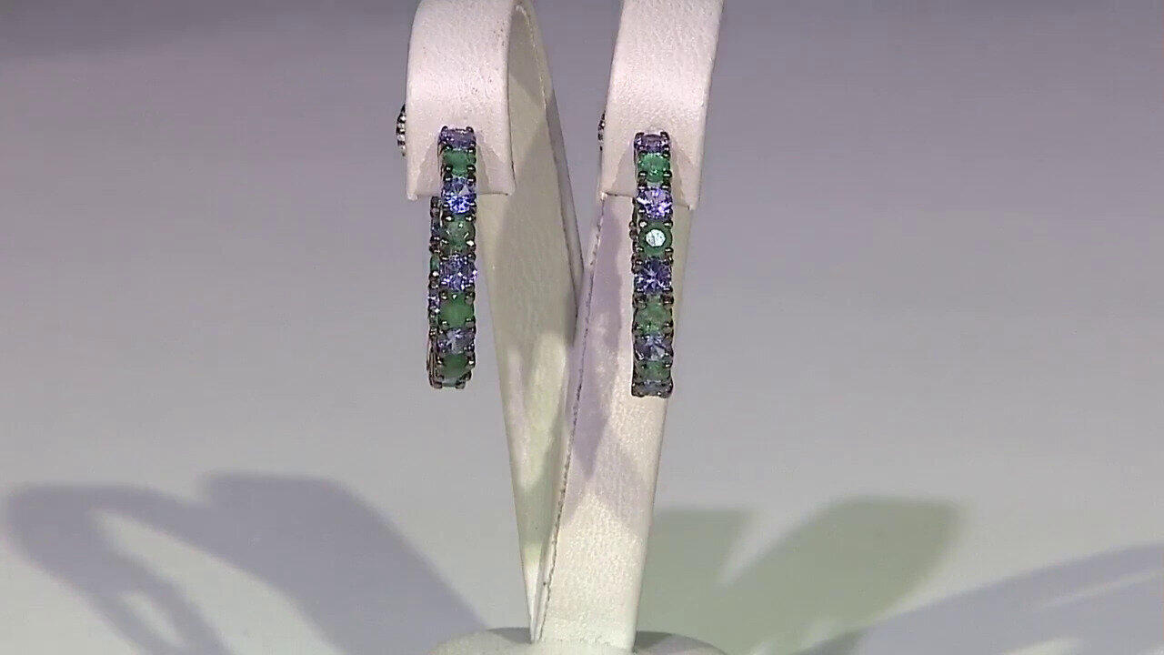 Video Zilveren oorbellen met tanzanieten (Gems en Vogue)