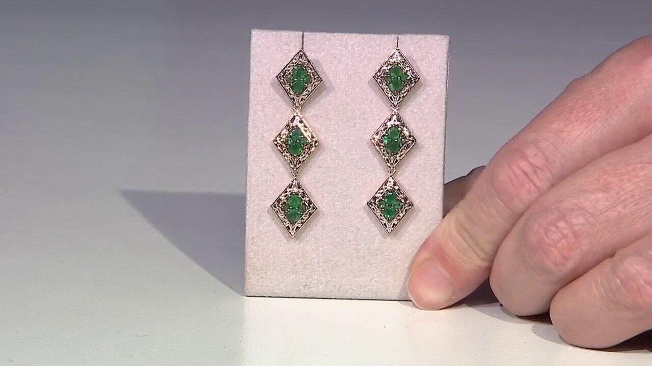 Video Sambia-Smaragd-Silberohrringe (Gems en Vogue)