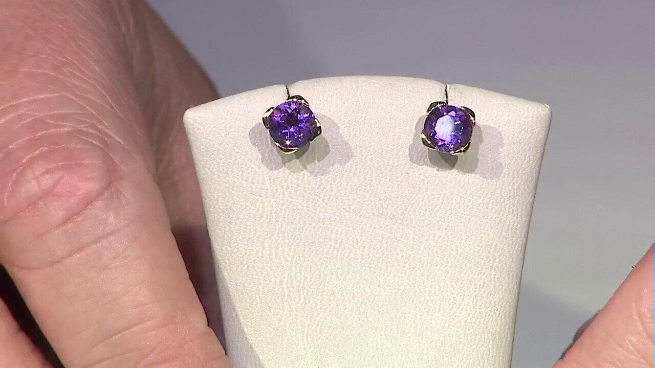 Video Gouden oorbellen met amethisten