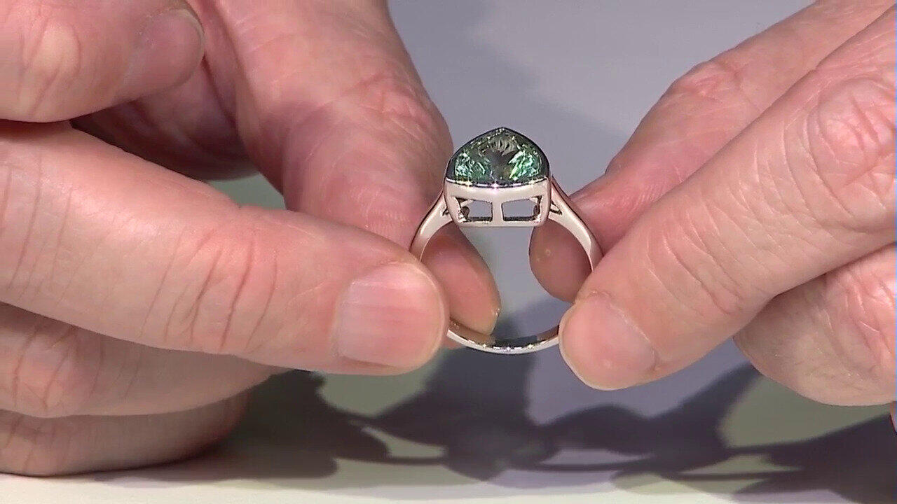 Video Zilveren ring met een Groene Fluoriet