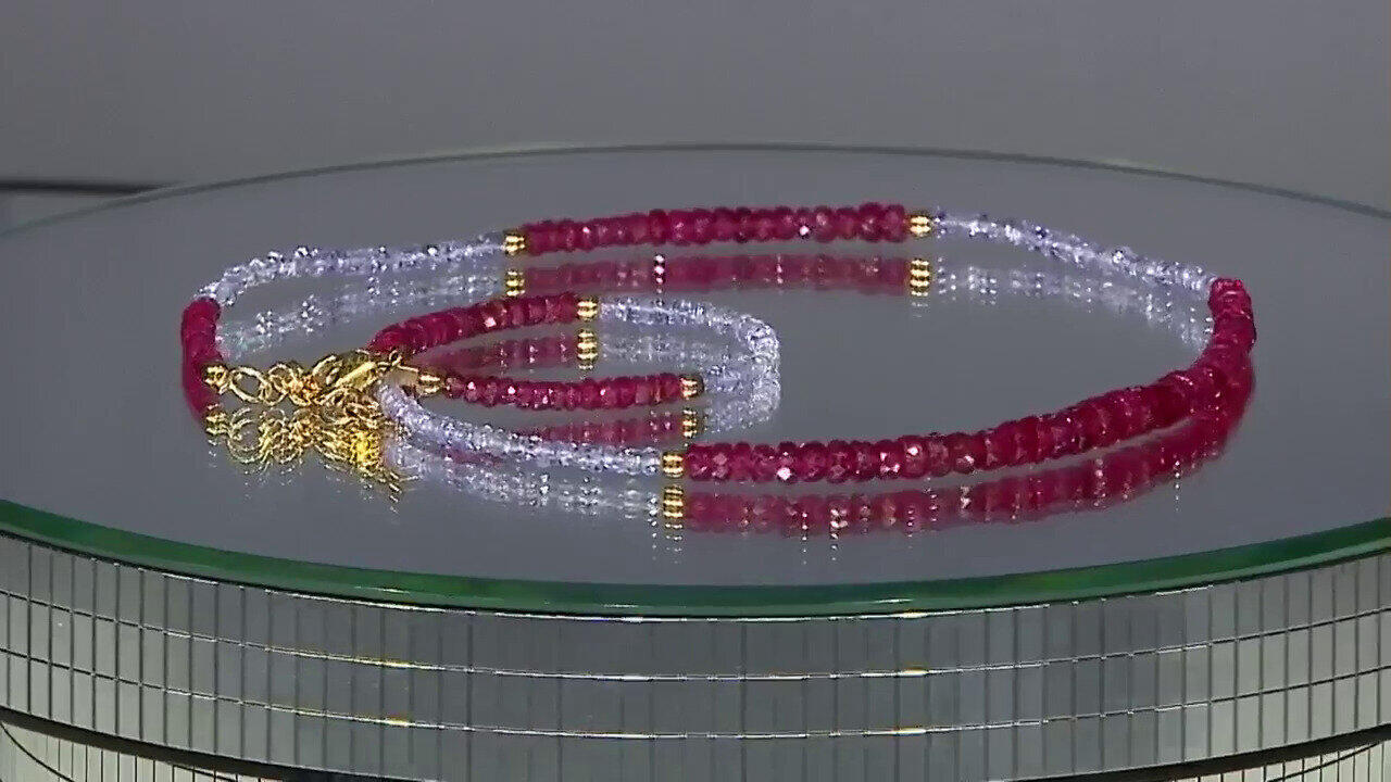 Video Zilveren halsketting met Madagaskar Robijnen