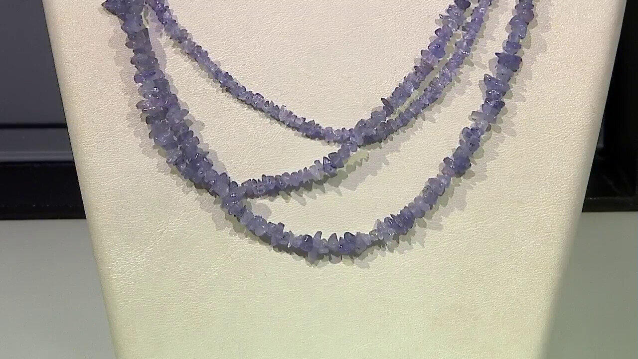 Video Zilveren halsketting met tanzanieten