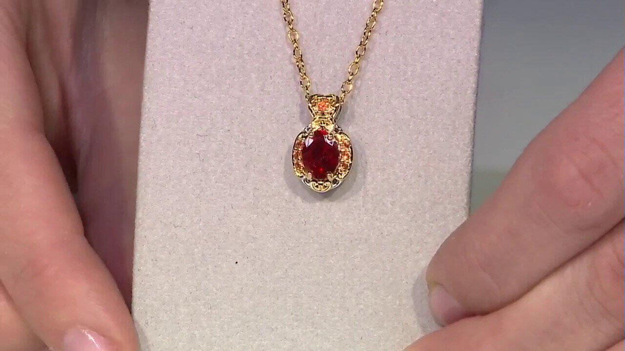 Video Zilveren halsketting met een rode andesien (Gems en Vogue)