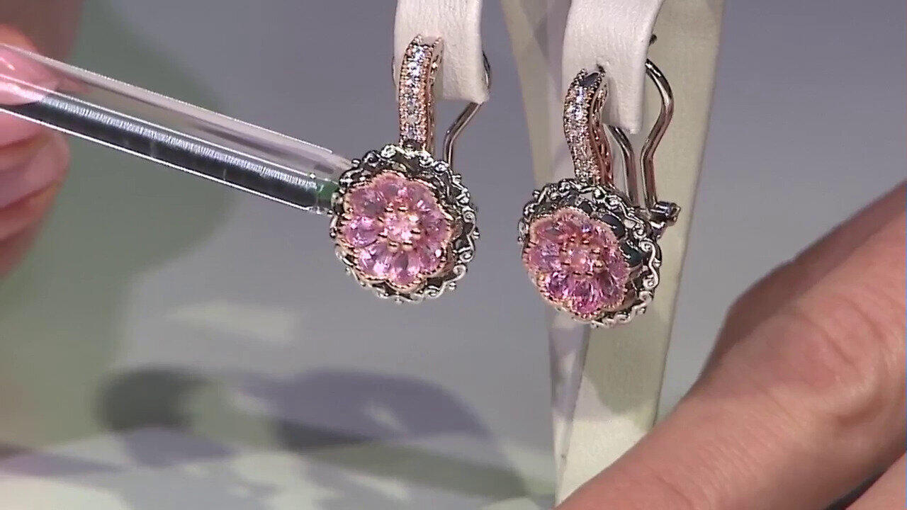 Video Pendientes en plata con Espinela rosa (Gems en Vogue)