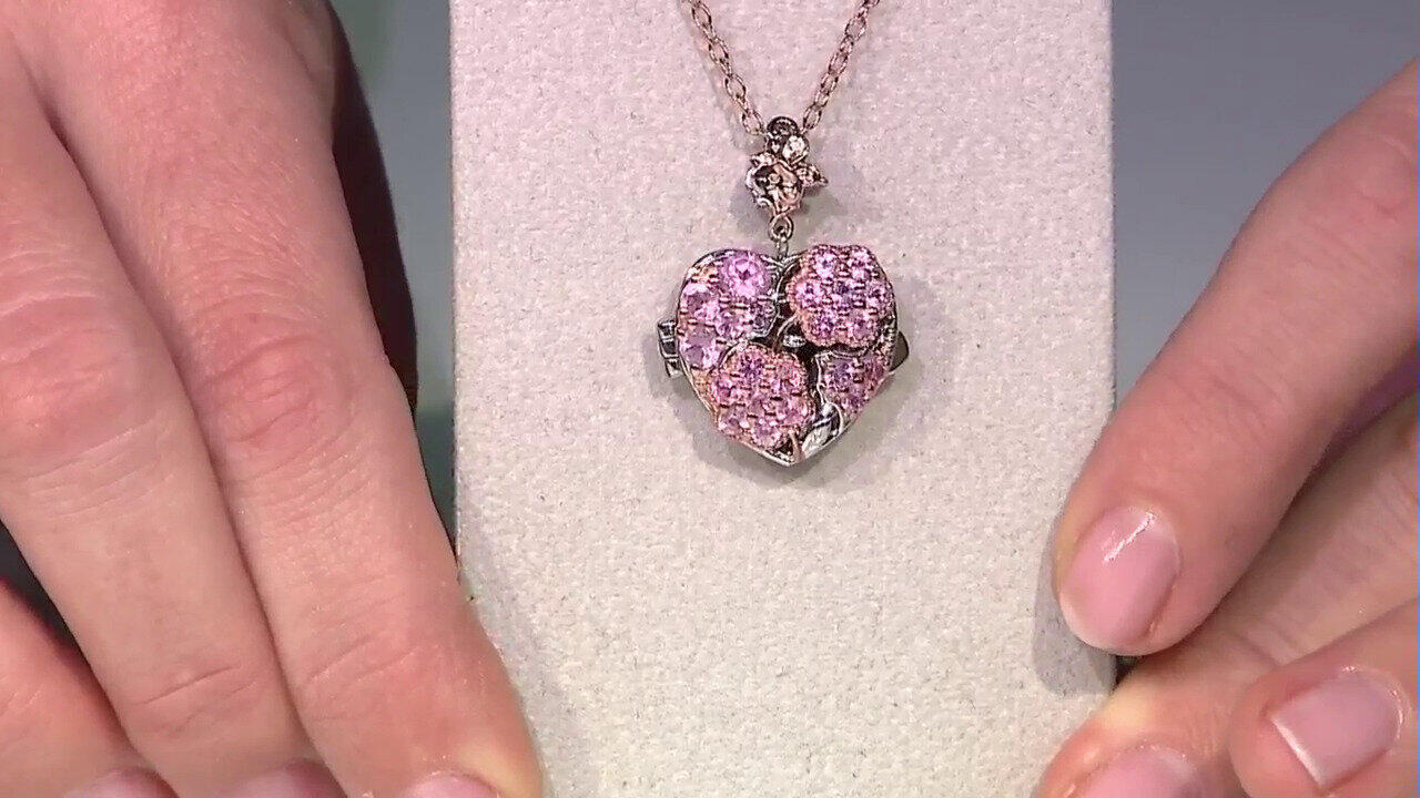Video Zilveren halsketting met een roze spinel (Gems en Vogue)