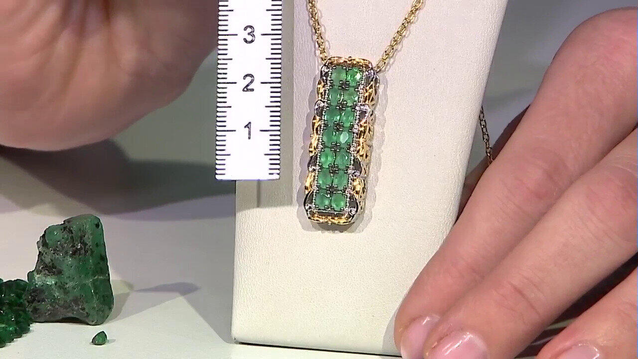 Video Sambia-Smaragd-Silberhalskette (Gems en Vogue)