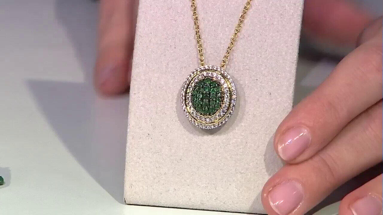 Video Sambia-Smaragd-Silberhalskette (Gems en Vogue)