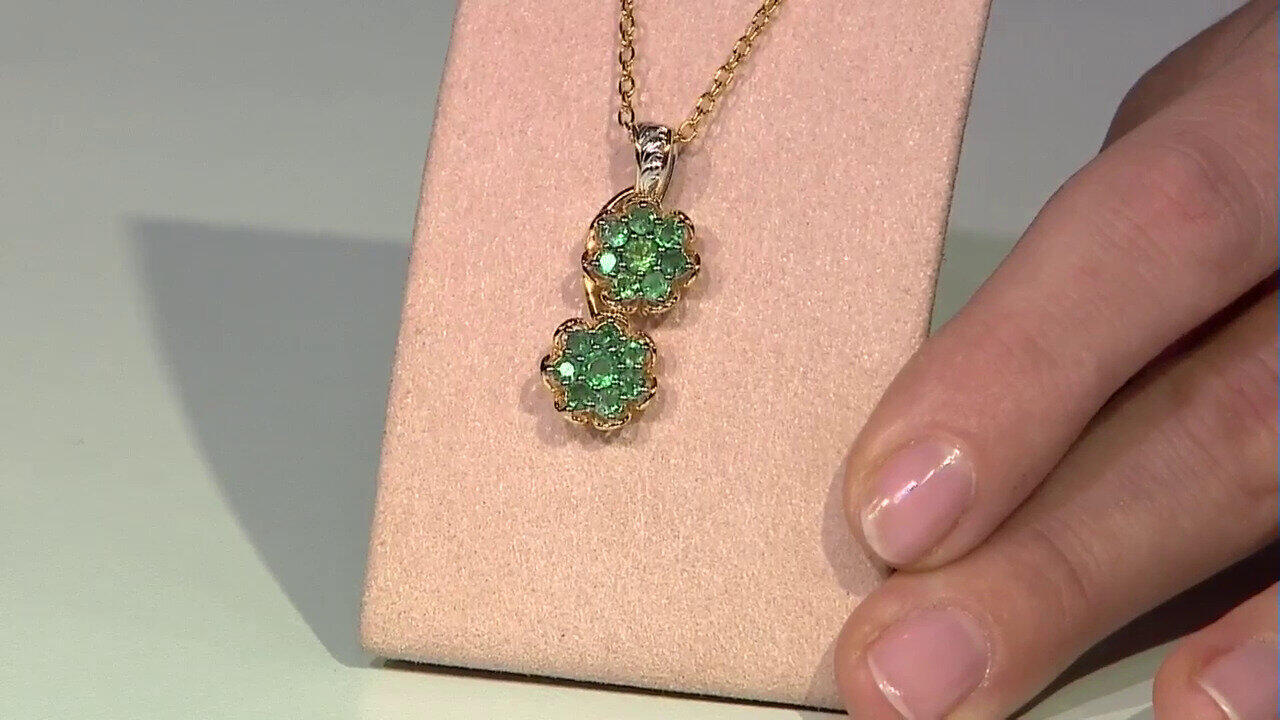 Video Sambia-Smaragd-Silberhalskette (Gems en Vogue)