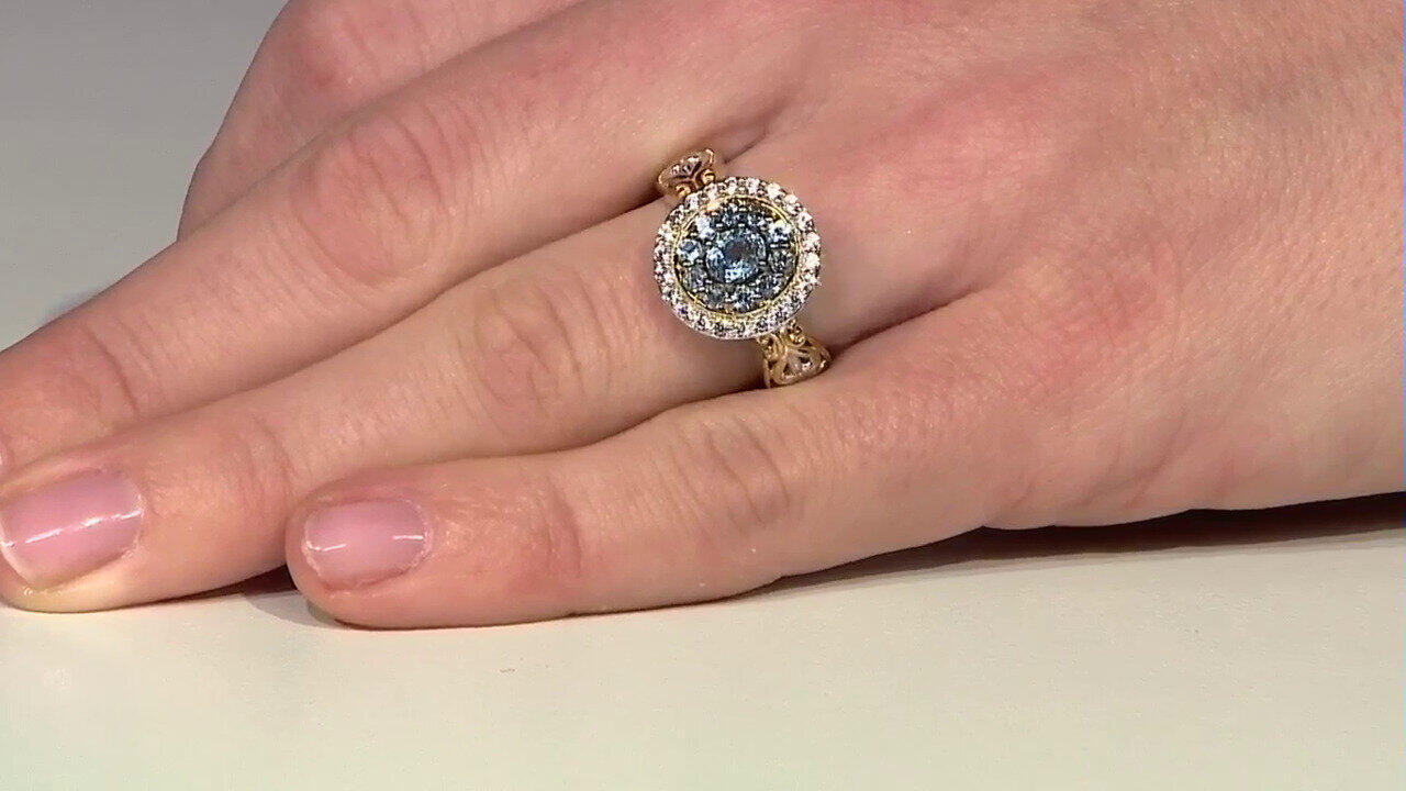 Video Zilveren ring met een Tanzania aquamarijn (Gems en Vogue)