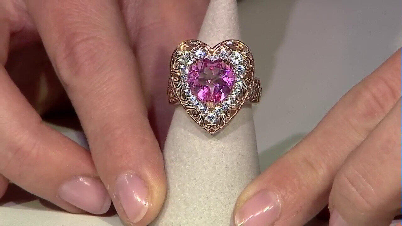 Video Pink Topaz Silver Ring (Gems en Vogue)