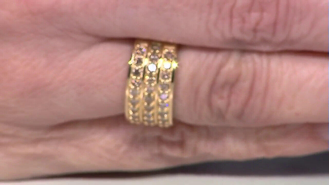 Video Zilveren ring met I2 Bruine Diamanten