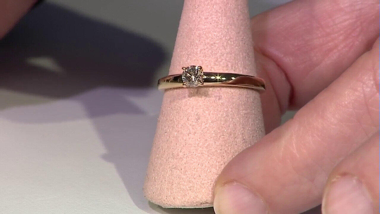 Video Zilveren ring met een I2 Bruine Diamant
