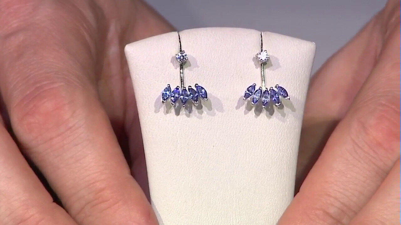 Video Zilveren oorbellen met tanzanieten (Adela Silber)