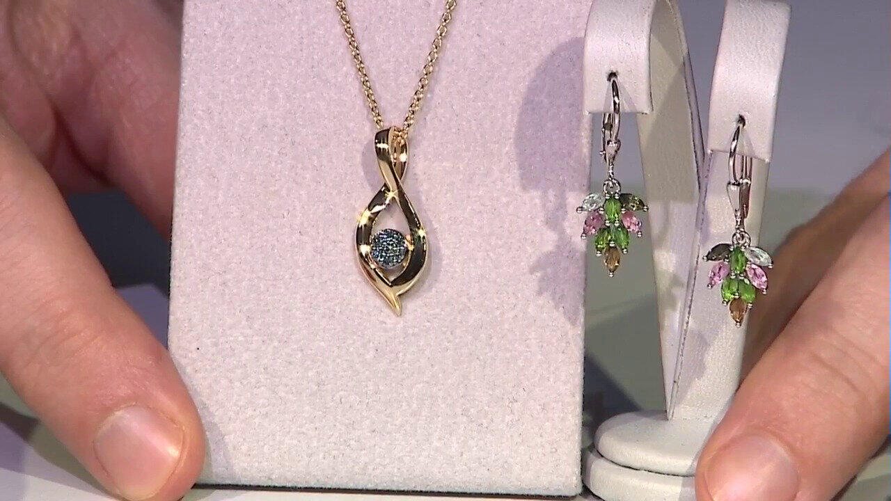 Video Collar en plata con Diamante azul I2