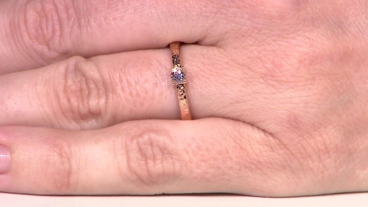 Video I2 Champagne Diamond Silver Ring