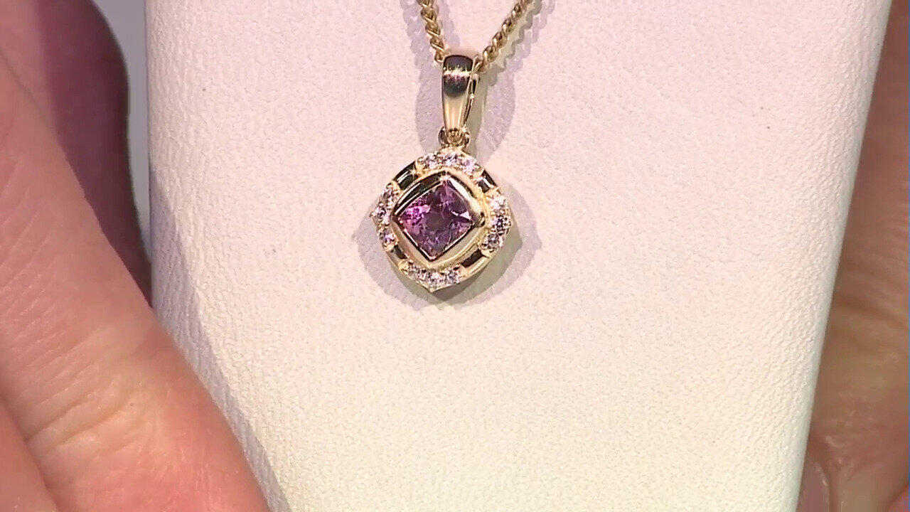 Video Ciondolo in oro con Spinello Rosa